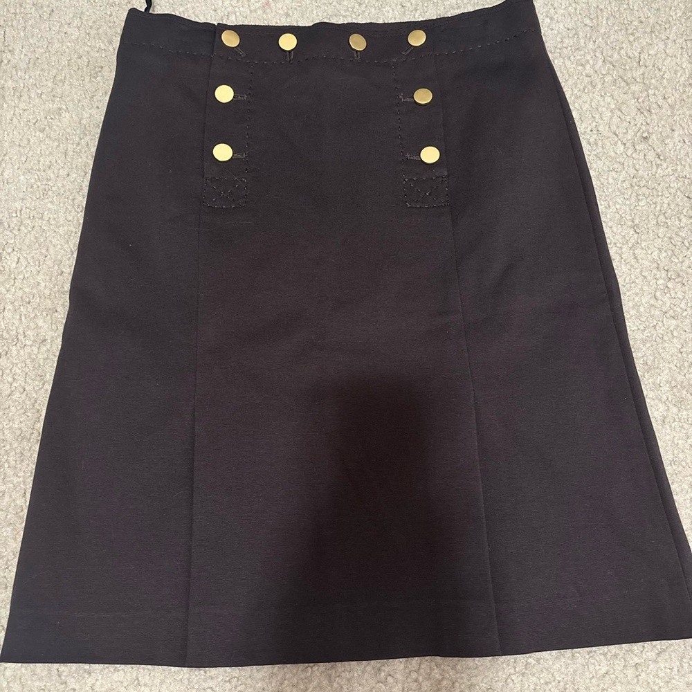 Elegant Brown Skirt with Gold Accents